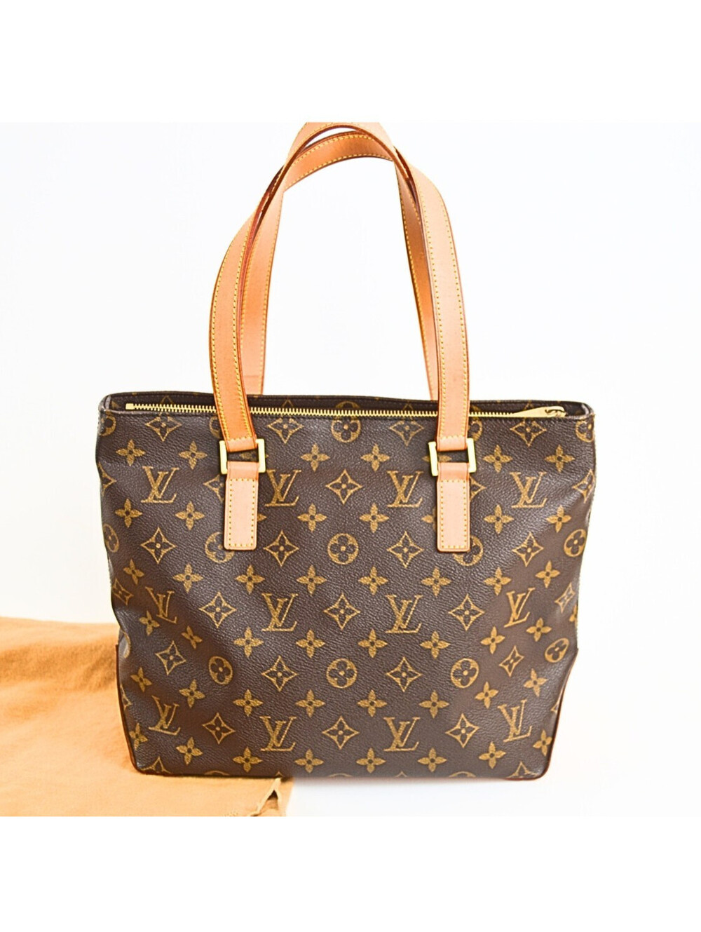 Louis Vuitton Monogram Cabas Piano Tote Shoulder Bag  Leather Brown